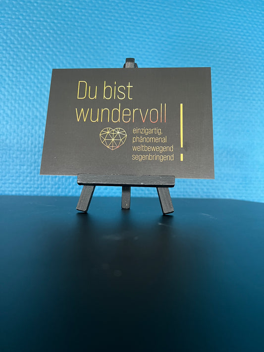 Karte "Du bist wundervoll", schwarz